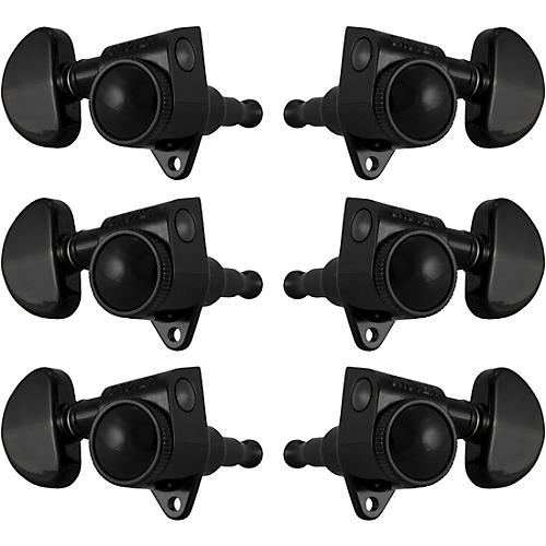 Grover Roto-Grip Locking Rotomatics 502 Series Standard Button Tuning Machines Black Chrome