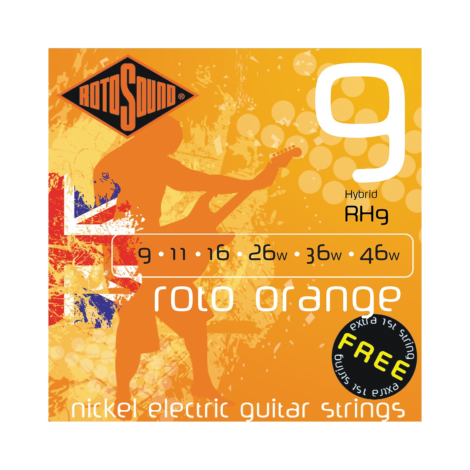 Rotosound Roto Orange Hybrid Electric Guitar Strings Musician's Friend