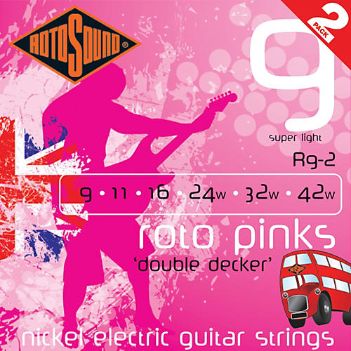 Rotosound Roto Pinks Double Deckers Electric Guitar Strings 2-Pack