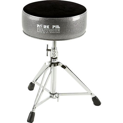 Pork Pie Round Drum Throne Condition 1 - Mint Black Sparkle