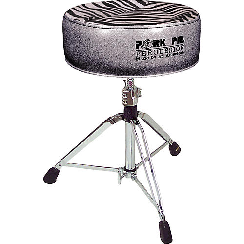 Pork Pie Round Drum Throne Condition 1 - Mint Charcoal Glitter with Zebra Top