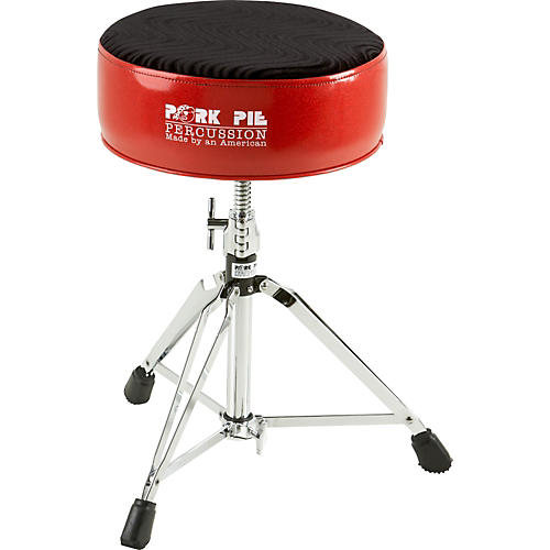 Pork Pie Round Drum Throne Condition 1 - Mint Red with Black Swirl Top