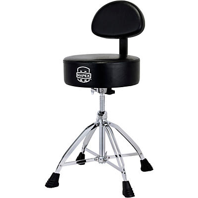Mapex Round Top Drum Throne with Backrest And Double Braced Quad Legs