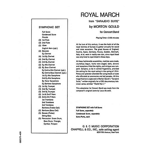 G. Schirmer Royal March (from Sarajevo Suite) (Set of Parts) Concert Band Level 4-5 Composed by Morton Gould