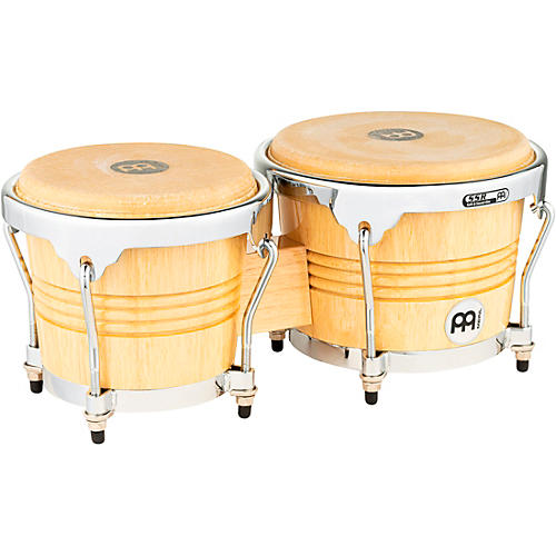 MEINL Rubber Wood Bongos with Chrome Hardware Natural