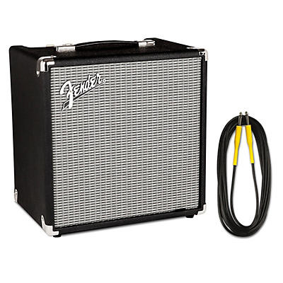 Fender Rumble 25W 1x8 Bass Combo Amp and 20 Foot Instrument Cable