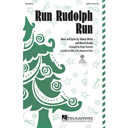 Hal Leonard Run Rudolph Run 3-Part Mixed by Chuck Berry Arranged by Roger Emerson