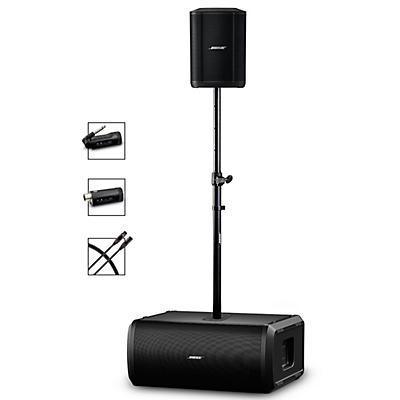 Bose S1 Pro+ Wireless PA Package With Sub2 Powered Bass Module, Instrument Transmitter, Mic/Line Transmitter, Subwoofer Pole & XLR Cable