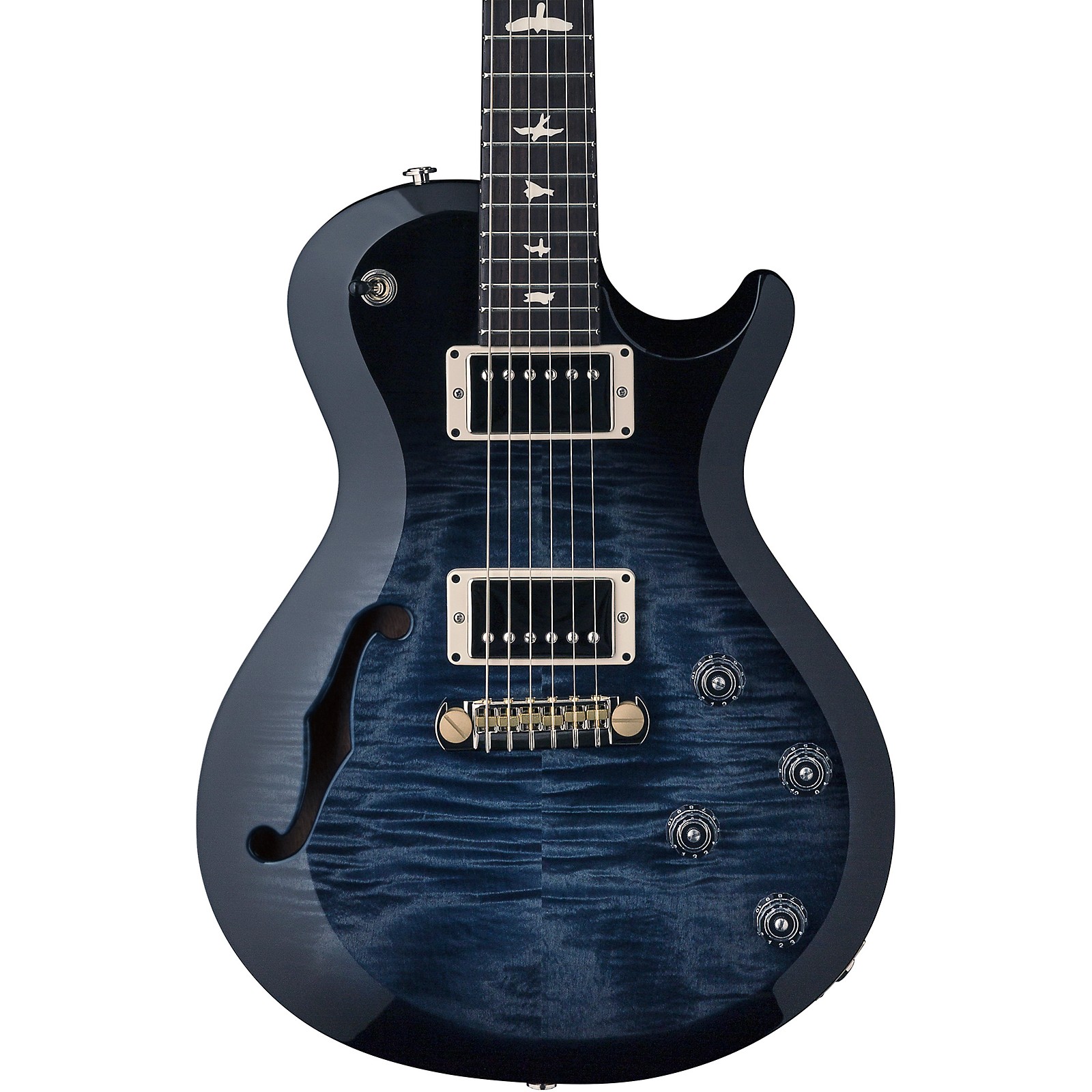 Prs S2 Singlecut Semi Hollow Electric Guitar Faded Blue Smokeburst