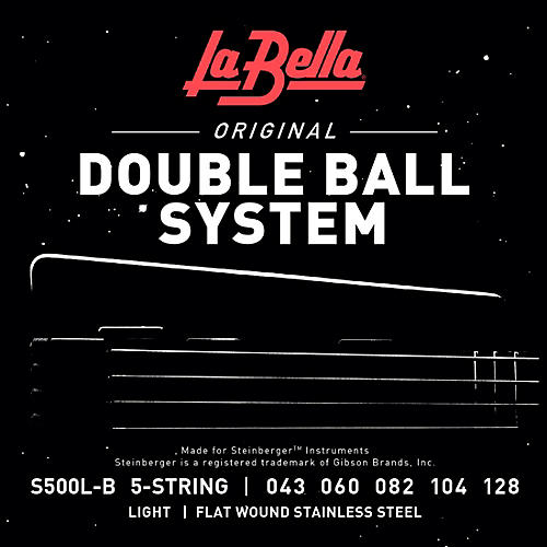 LaBella S500L-B Double Ball System Flat Wound 5 String Bass Strings Light (43 - 128)