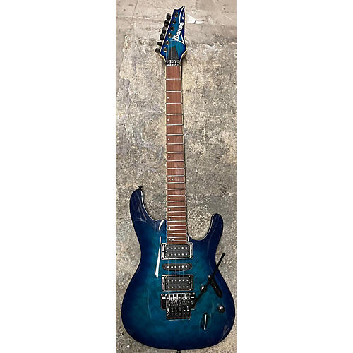 Ibanez S670QM Solid Body Electric Guitar Trans Blue