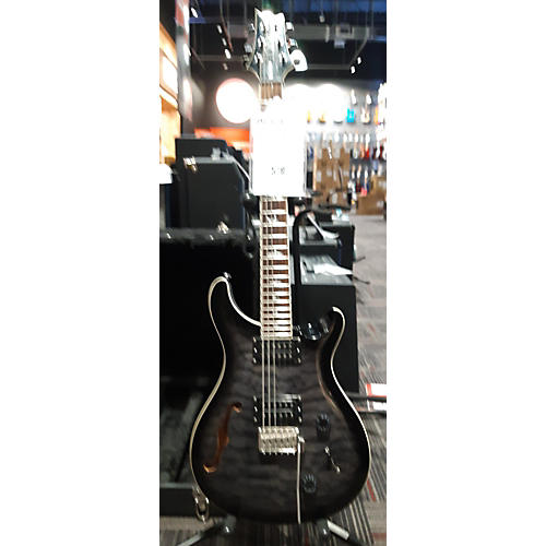 PRS SE Custom 22 Semi-Hollowbody Hollow Body Electric Guitar Trans Black