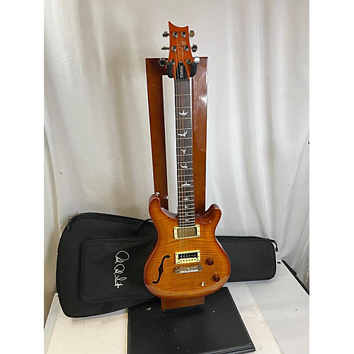 PRS SE Custom 22 Semi-Hollowbody Hollow Body Electric Guitar Trans Amber