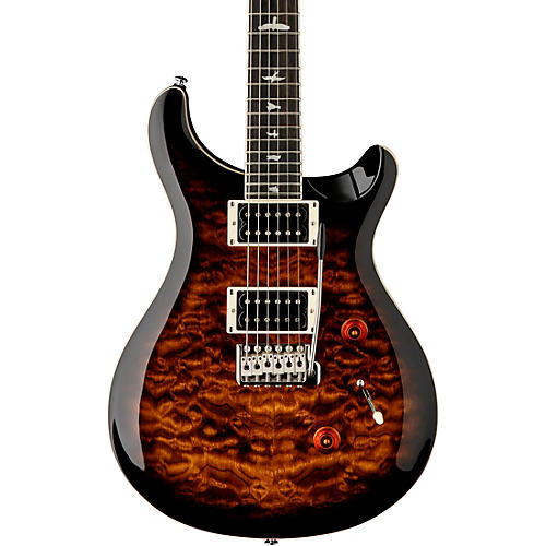 PRS SE Custom 24 Quilted Carved Top With Ebony Fingerboard Electric Guitar Black Gold Sunburst