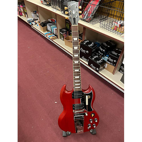 Gibson SG Standard '61 Faded Maestro Vibrola Solid Body Electric Guitar Red