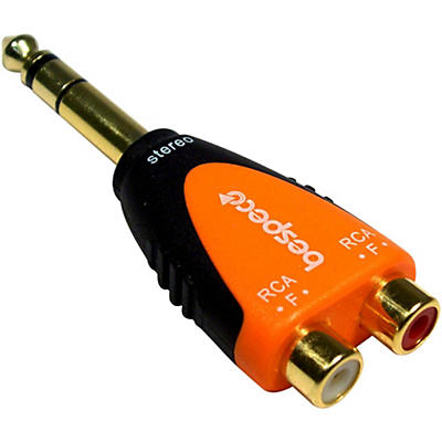 Bespeco SLAD370 1/4" Stereo Male to 2 RCA Female 24K Gold-Plated Adapter<br>
