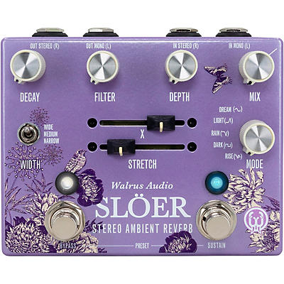 Walrus Audio SLOER Stereo Ambient Reverb Effects Pedal Floral Series 2024