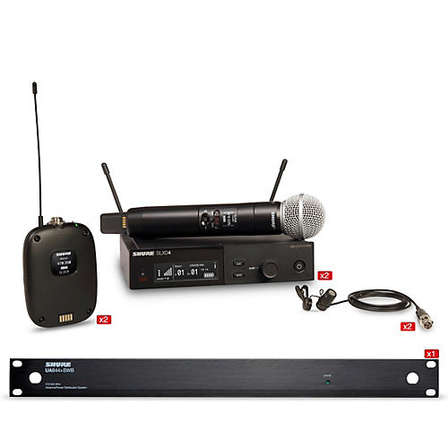Shure SLXD 2 Handheld and 2 Lavalier Microphone Wireless Bundle Band G58