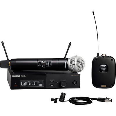 Shure SLXD124/85 Combo System With SLXD1 Bodypack, SLXD4 Receiver, SM58 and WL185 Lavalier Microphone