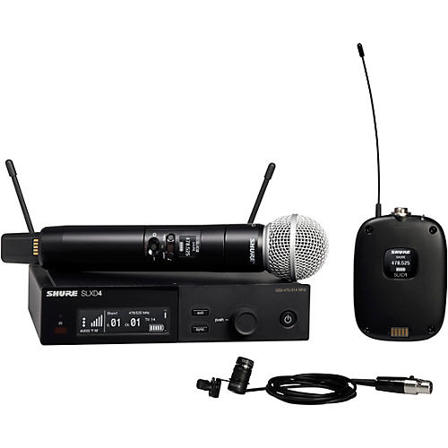 Shure SLXD124/85 Combo System With SLXD1 Bodypack, SLXD4 Receiver, SM58 and WL185 Lavalier Microphone Condition 2 - Blemished Band H55 197881252687