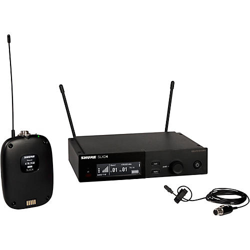 Shure SLXD14/DL4 Wireless System With SLXD1 Bodypack Transmitter, SLXD4 Receiver and DL4B Lavalier Microphone, Black Condition 1 - Mint Band J52