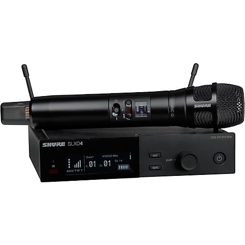 Shure SLXD24/N8C Digital Wireless Handheld Microphone System With Nexadyne 8/C Cardioid Capsule, Band G58: 470-514MHz Band J52 Black