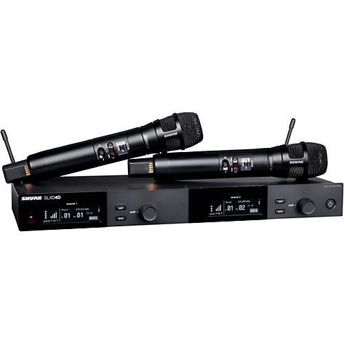 Shure SLXD24D/N8C Dual-Channel Digital Wireless Handheld Microphone System with Nexadyne 8/C Cardioid Capsules (G58: 470 to 514 MHz) Band H55 Black