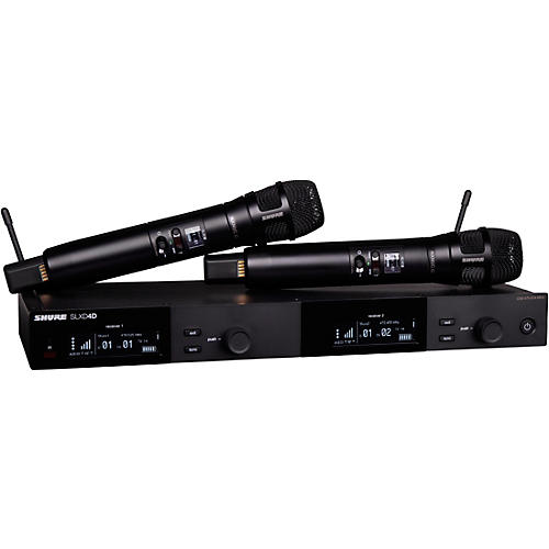 Shure SLXD24D/N8C Dual-Channel Digital Wireless Handheld Microphone System with Nexadyne 8/C Cardioid Capsules (G58: 470 to 514 MHz) Band J52 Black