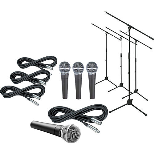 SM58 Mic Four Pack with Cables & Stands