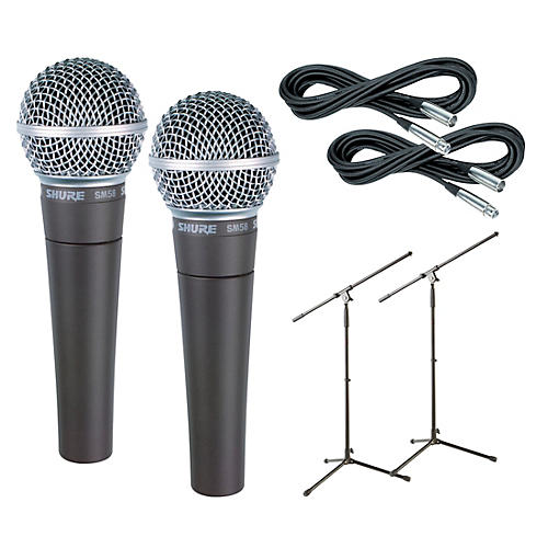 SM58 Mic Two Pack with Cables & Stands