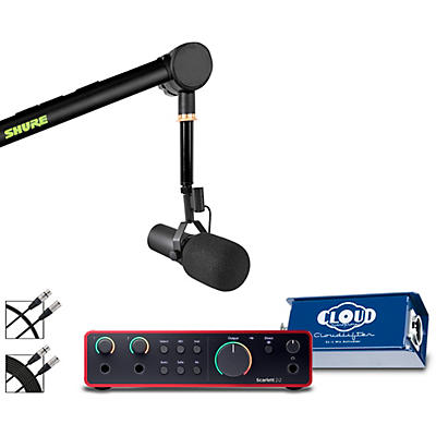 Shure SM7B Microphone and Focusrite Scarlett 2i2 Interface Podcasting Kit