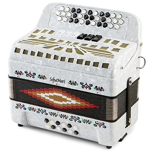 SofiaMari SMTT-3412, Two Tone Accordion Condition 2 - Blemished White Pearl, Fa/Mi 197881163181