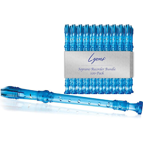 Lyons SOPRANO RECORDER VALU BNDL 25PK Transparent Blue