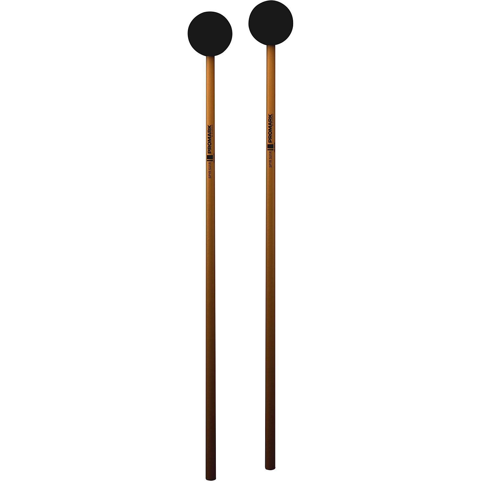 Promark SPYR Unwrapped Marimba Mallets Soft Oval Black Rubber