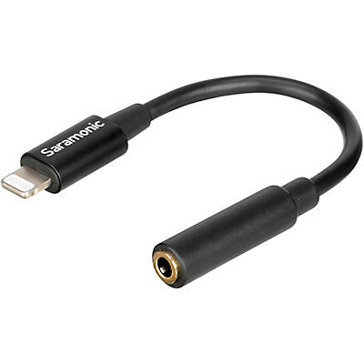 Saramonic SR-C2002 Apple Lightning Connector to Female 3.5 mm TRRS Audio Jack Adapter Cable, 3"