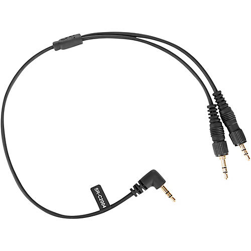 SR-C2004 Dual Locking 3.5mm to Single Right-Angled 3.5mm Output Y Cable for Wireless Receivers & more