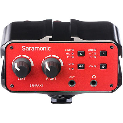 Saramonic SR-PAX1 2-Channel XLR 1/4" (6.5mm) TRS and 1/8" (3.5mm) On-Camera Audio Adapter and Mixer with +48v Phantom Power Preamps