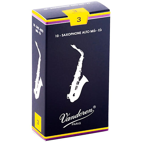 Vandoren SR21 Traditional Alto Saxophone Reeds Strength 3 Box of 10