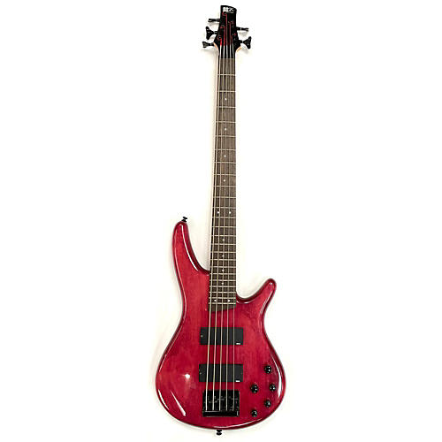 Ibanez SR405 5 String Electric Bass Guitar Crimson Red Trans