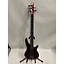Used Ibanez SR885 Electric Bass Guitar Chrome Red Metallic