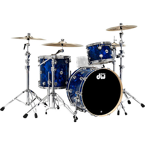 DW SSC Collector's Series 3-Piece FinishPly Shell Pack With Chrome Hardware Blue Moonstone