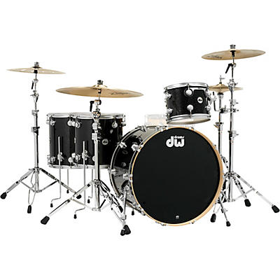 DW SSC Collector's Series 4-Piece Finish Ply Shell Pack with 24" Bass Drum with Satin Chrome Hardware
