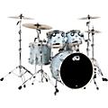 DW SSC Collector's Series 4-Piece Shell Pack Satin White Twisted Chrome HardwarePale Blue Oyster Chrome Hardware
