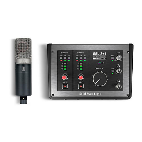Solid State Logic SSL 2+ MKII USB Audio Interface With Slate Digital VMS ML-1A Large-Diaphragm Condenser Microphone