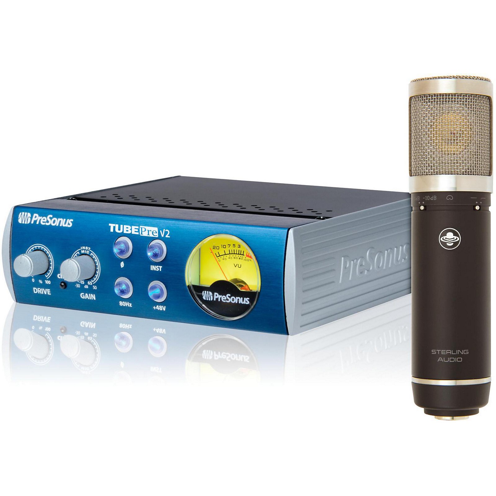 Sterling Audio ST55 Condenser Mic with TubePre V2 Mic Preamp Mic Bundle