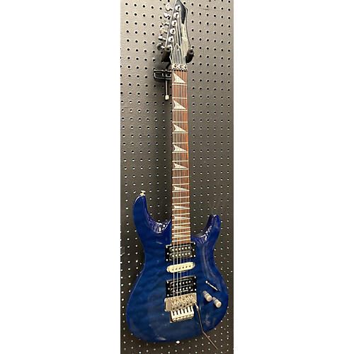 Brownsville STRAT STYLE SET NECK Solid Body Electric Guitar Trans Blue