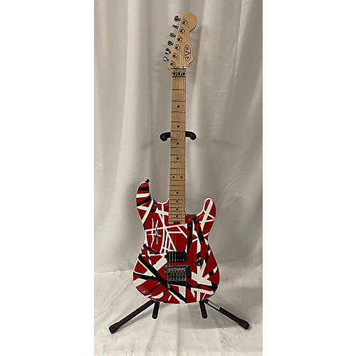 EVH STRIPED SERIES RED WITH BLACK STRIPES Solid Body Electric Guitar RED AND BLACK