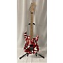 Used EVH STRIPED SERIES RED WITH BLACK STRIPES Solid Body Electric Guitar RED AND BLACK