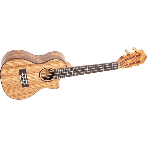 SZW-CCA Solid Zebrawood Concert Cutaway Acoustic-Electric Ukulele