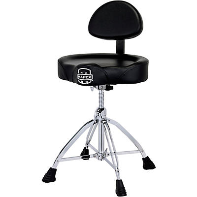 Mapex Saddle Top Drum Throne With Backrest and Double-Braced Quad Legs